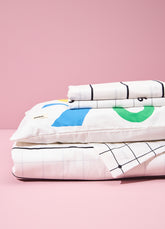 Kit Cama Completo Solteiro - Grid Bolinhas
